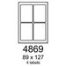 etikety RAYFILM 89x127 univerzálne biele R01004869A