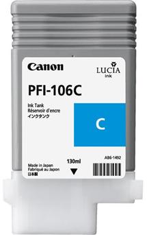kazeta CANON PFI-106C Cyan pre iPF 6300/6300s/6350/6400/6450 (130ml)