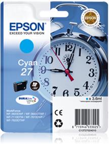 kazeta EPSON WF-3620,3640,7110,7610,7620 T2702 27 DURABrite Cyan