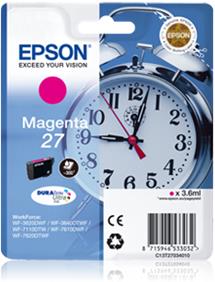 kazeta EPSON WF-3620,3640,7110,7610,7620 T2703 27 DURABrite Magent