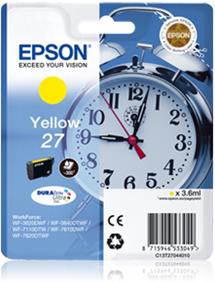 kazeta EPSON WF-3620,3640,7110,7610,7620 T2704 27 DURABrite Yellow