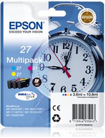 kazeta EPSON WF-3620,3640,7110,7610,7620 T2705 27 DURABrite Multipack (CMY)