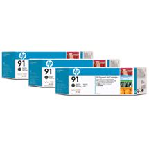 KAZETA HP C9480A 91 Matte Black 3-pack - 3 ink cartridges 775 ml each