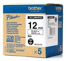 páska BROTHER HG231 Black On White HQ Tape (12mm)